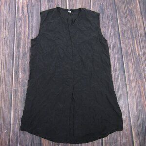 DIESEL Black 100% Silk V Neck Sleeveless Tunic Top Made in China